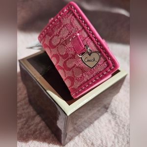 Coach Pink photo holder keychain